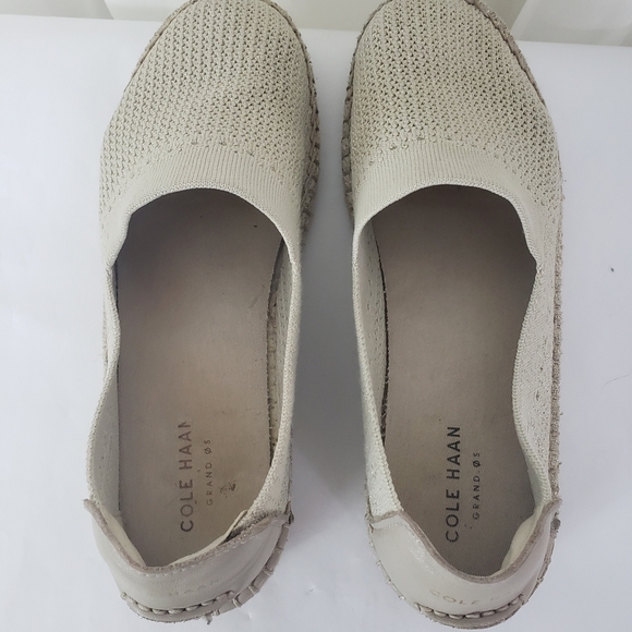Cole Haan Cloudfeel Stitchlite Espadrille Slip-On beige tan metallic glitter 7.5 - Picture 7 of 8